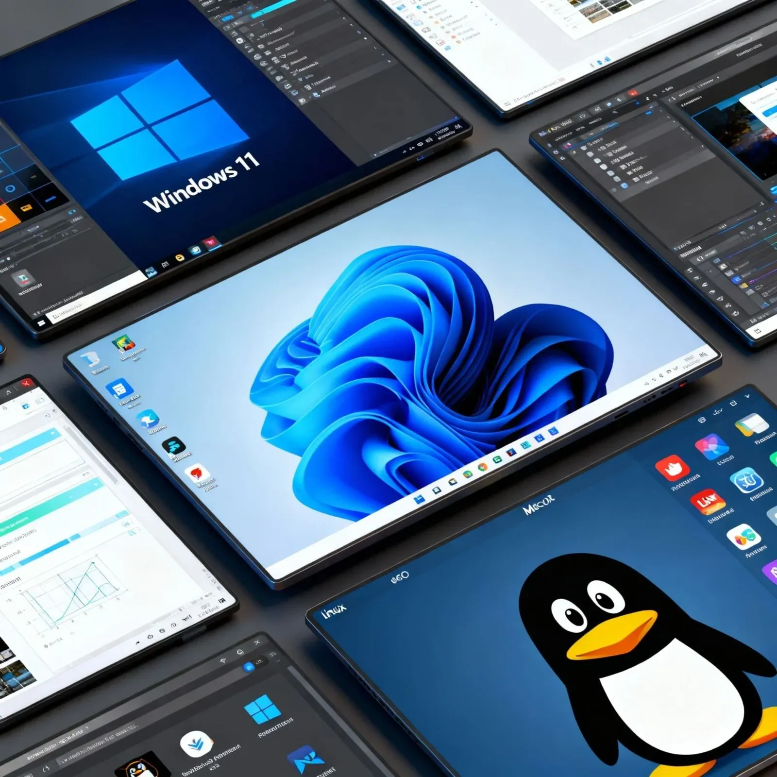 Operating Systems Hub 2025 - Windows 11, Linux, macOS Professional Comparison Interface