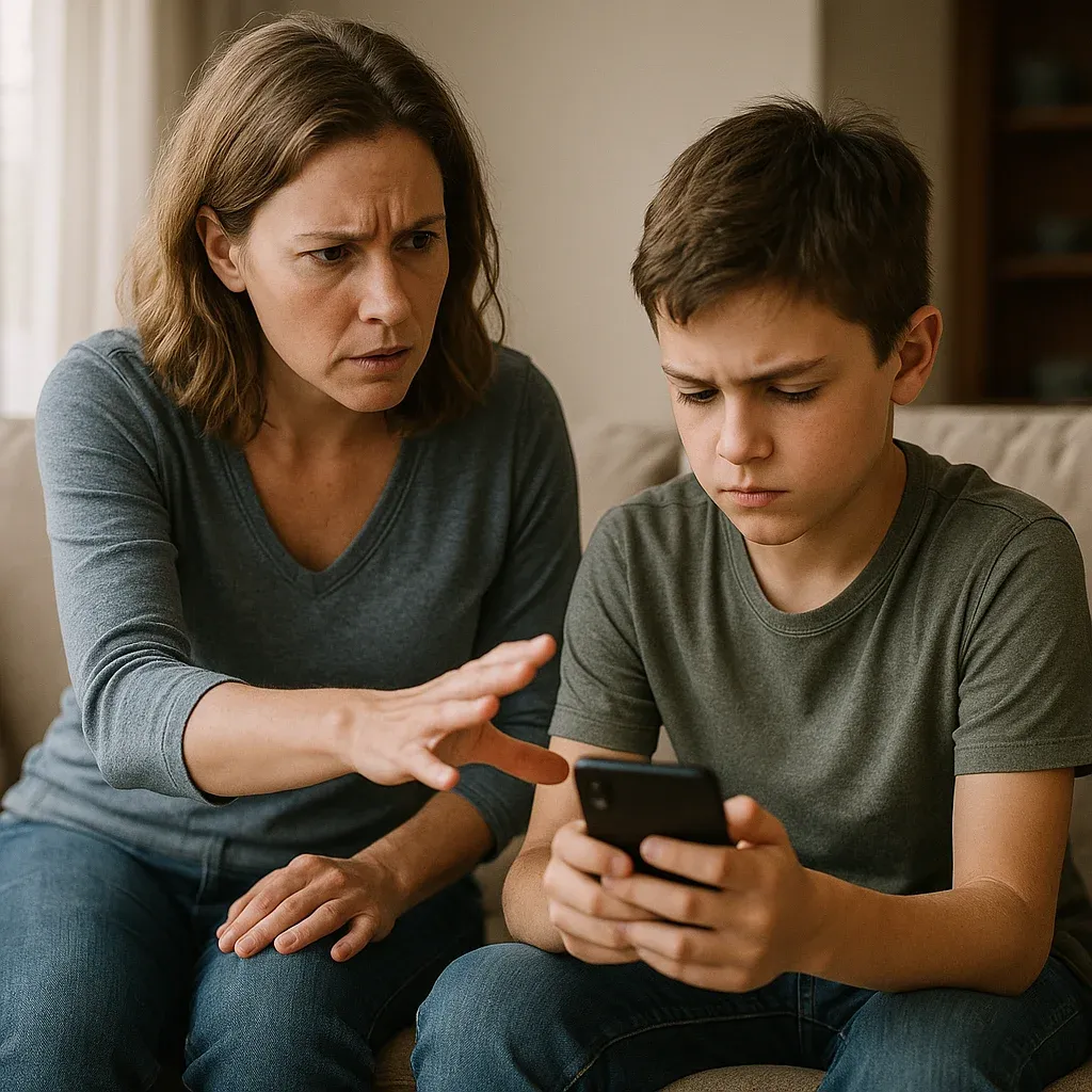 Parental control and child screen time safety illustration