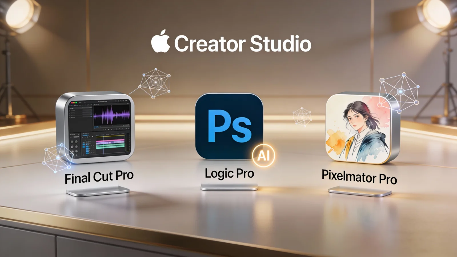 Apple Creator Studio: bundle Final Cut Pro, Logic Pro, Pixelmator Pro with integrated AI
