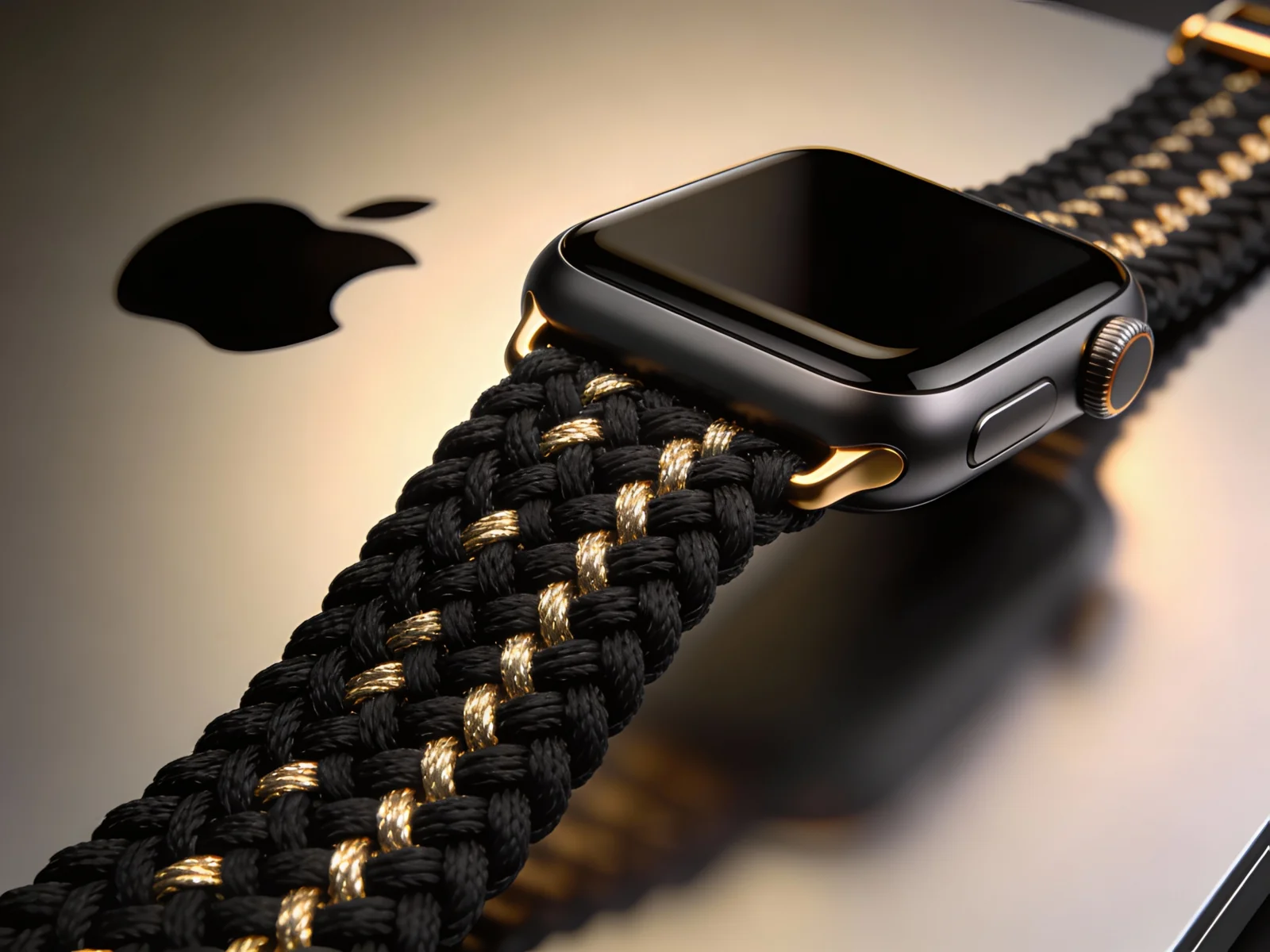 Apple Watch Black Unity Band braided black and gold