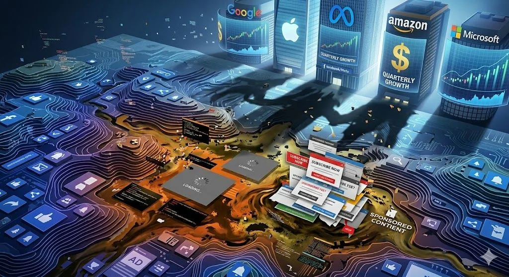 Big Tech Enshittification 2025-2026 — deliberate platform decay Google Meta Apple Amazon Microsoft