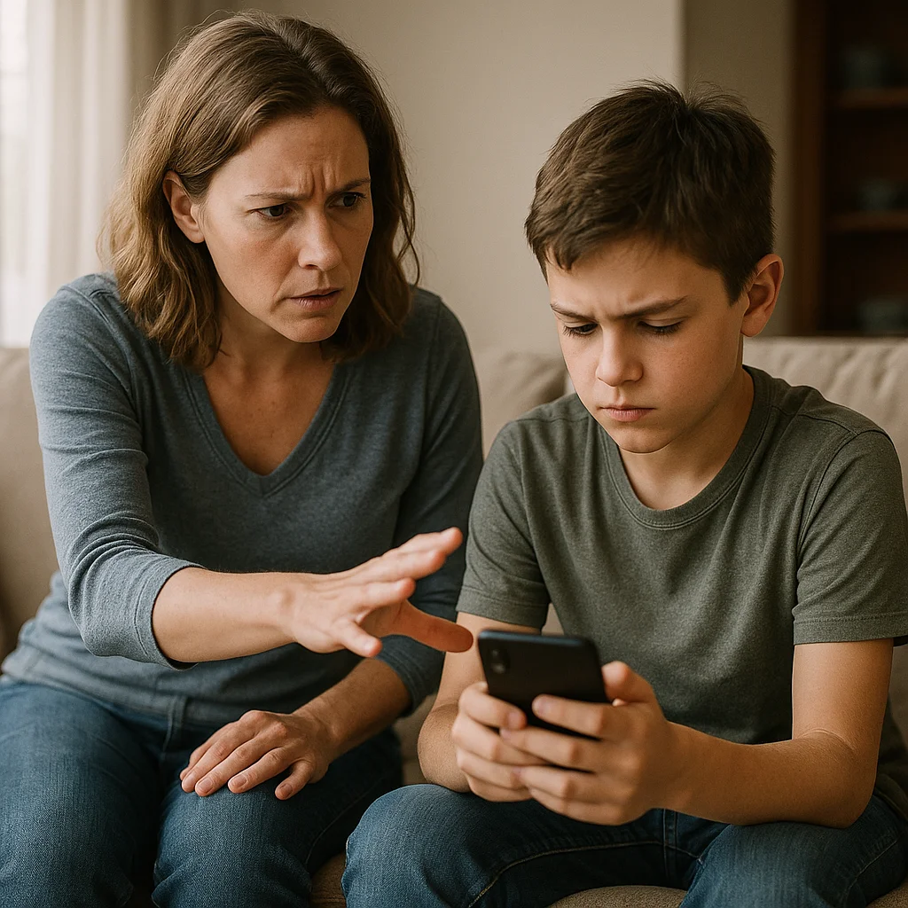 Illustration du contrôle parental et de la protection des enfants face aux écrans