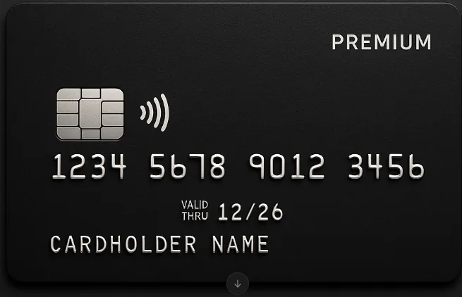 Carte bancaire moderne avec technologies de sécurité
